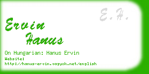 ervin hanus business card